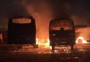 हजारीबाग टैक्सी स्टैंड में लगी आग, तीन बसें जलकर नष्ट